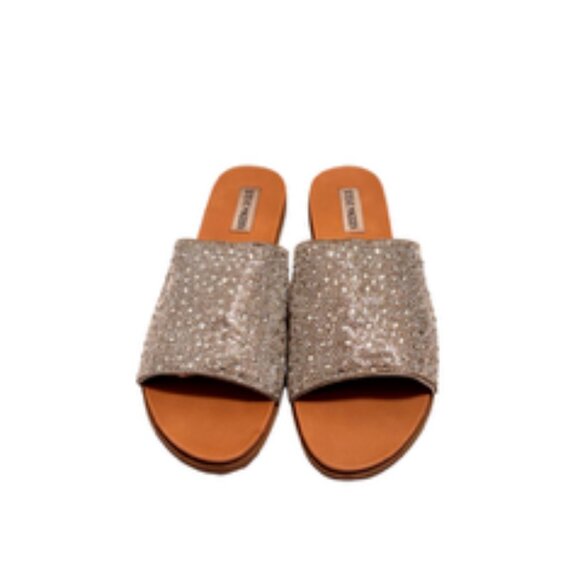 Steve Madden Rhinestone Embellished Slides, Silver, Size: 10 - Picture 2 of 2